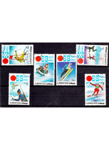 AJMAN 1972 -Giochi olimpici Invernali Sapporo francobolli timbrati